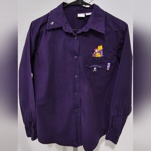 Disney Purple Button Down Shirt with Winnie the Pooh
